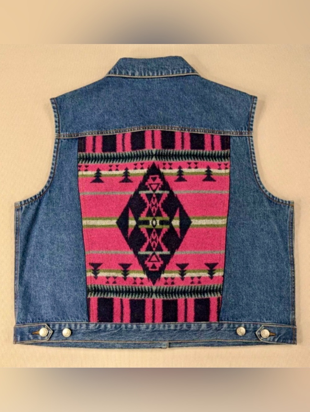 Women’s Pendleton Navajo Blanket Denim Vest